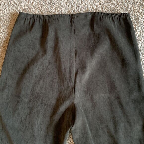 My Nicole Wide Leg Olive Green Faux Suede Pants pull on size medium - Picture 3 of 9